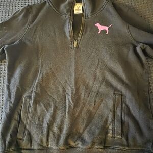 PINK Victoria's Secret Black Fleece Zip-Up